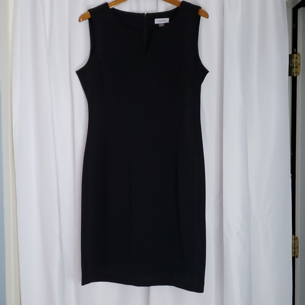 Calvin Klein LBD flattering neckline small V
